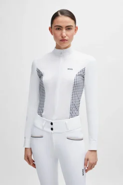 Boss Emma showbluse Houndstooth