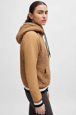 Boss Riva Teddy Hybrid Zip hettegenser