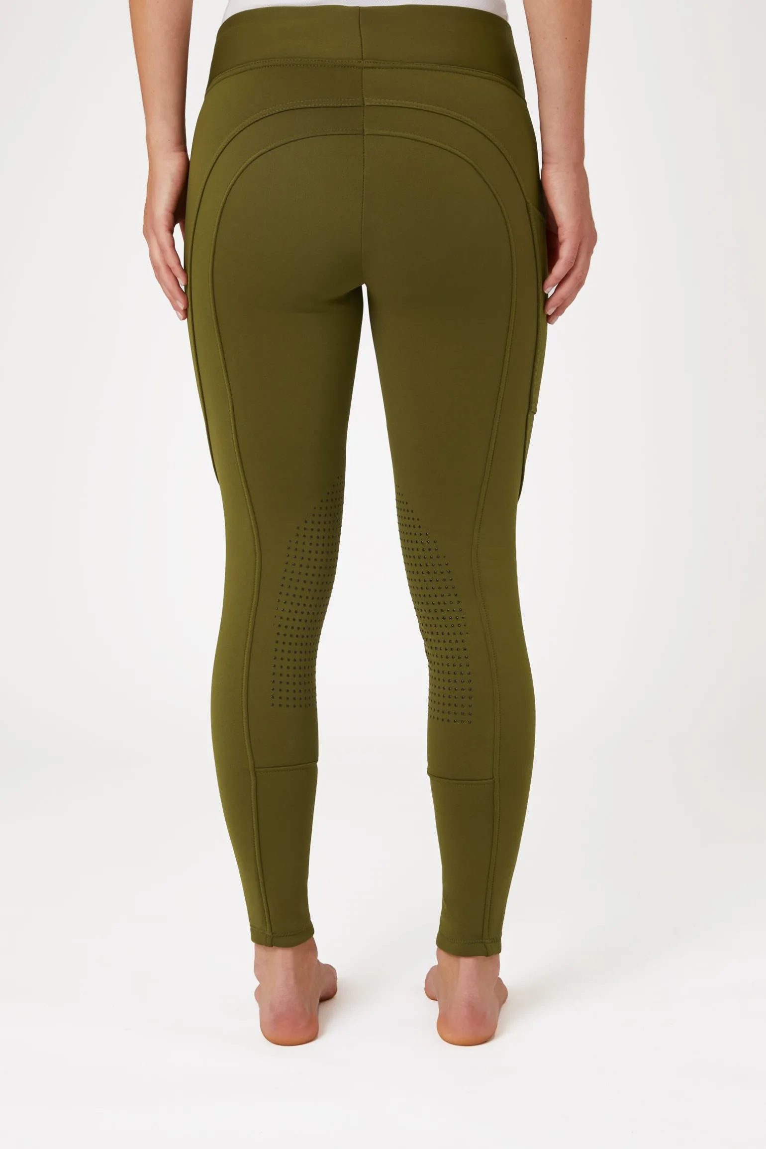 Horze Active helforsterkede ridetights til vinteren med knegrip og telefonlomme