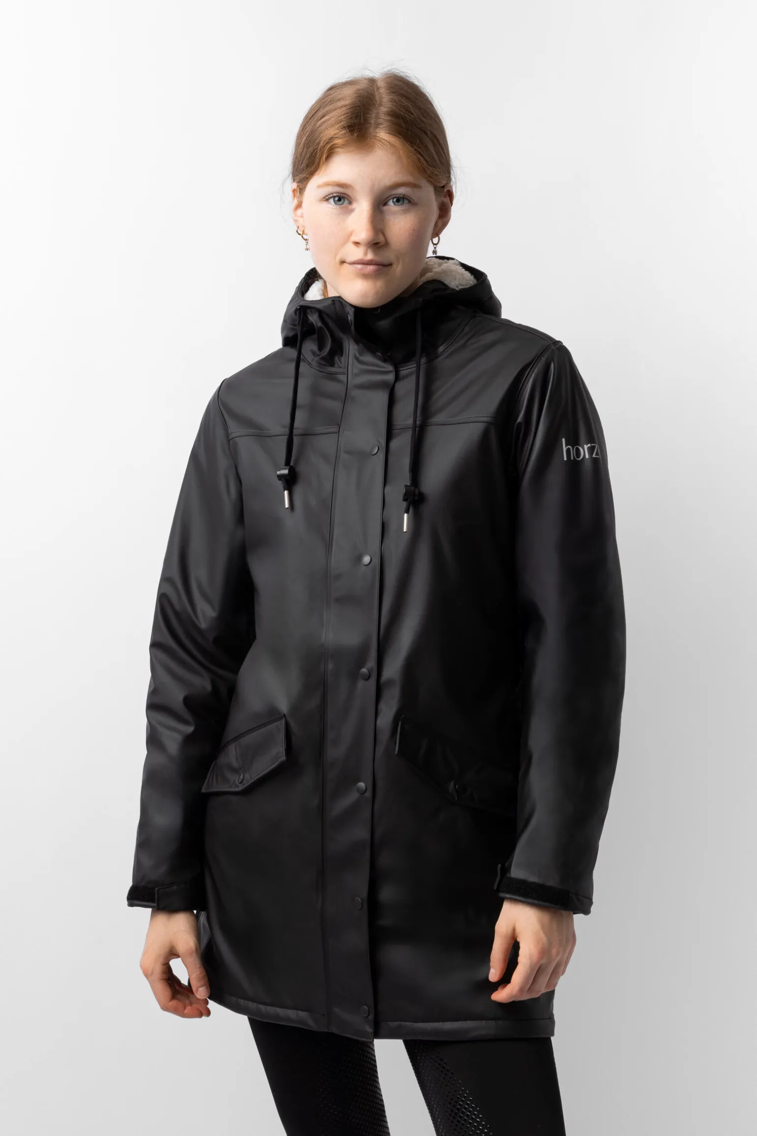 Horze Billie PU regnjakke med fleece, dame
