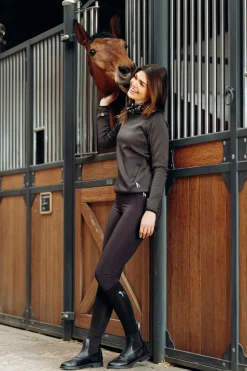 Horze Kaitlin funksjonell treningsskjorte med blomsterkrage, barn