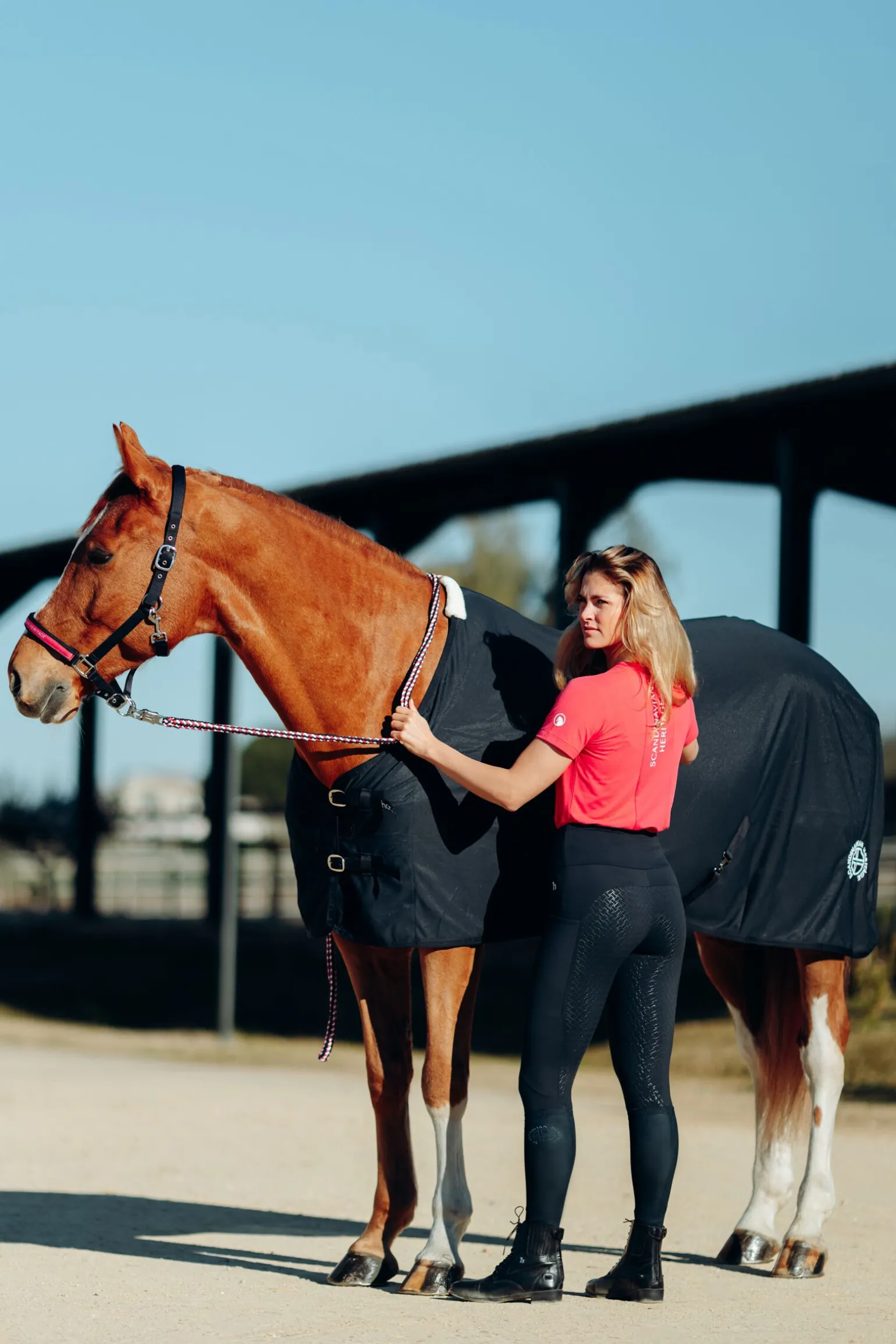 Horze ridesokker med tynt skaft og trykk