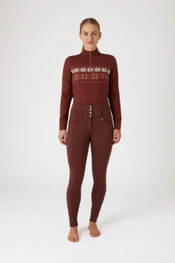 Horze Tara Mid-Season helforsterkede ridebukser med høyt liv til dame