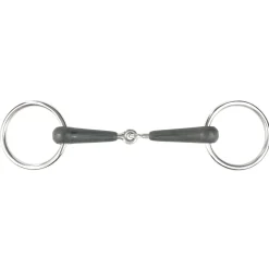 Horze todelt gummibitt med løse ringer