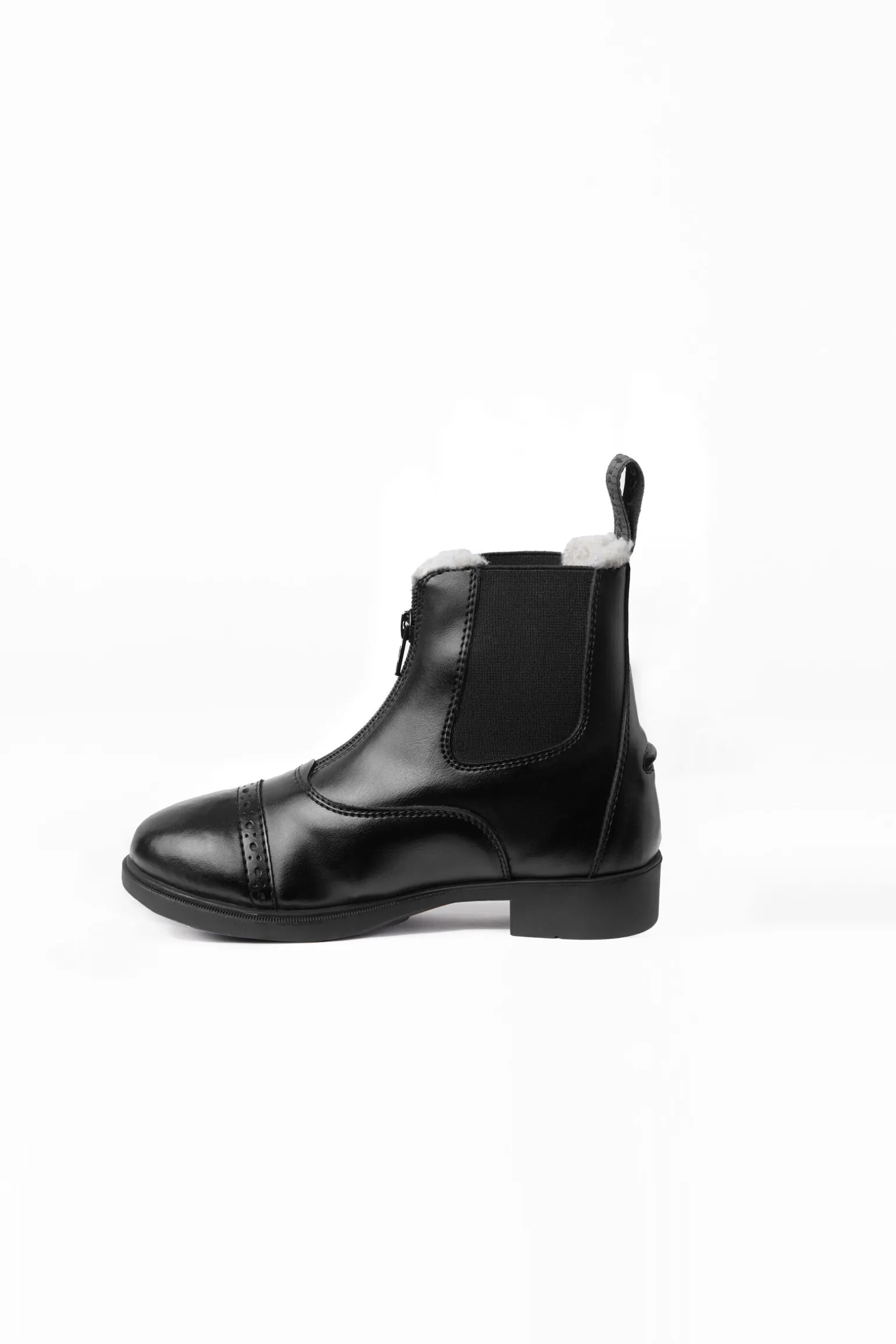 Horze Wexford jodhpur-vintersko med fuskepels og frontglidelås til barn