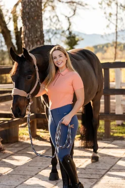 Horze Zola elastisk poloskjorte til dame