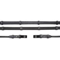 Schockemöhle Sports tøyler, rund, lær/gummi, tøyler rundsydd