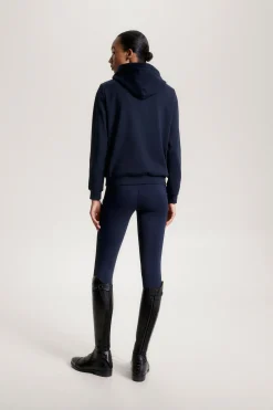 Tommy Hilfiger Equestrian Metallic Logo Grafisk hettegenser for kvinner