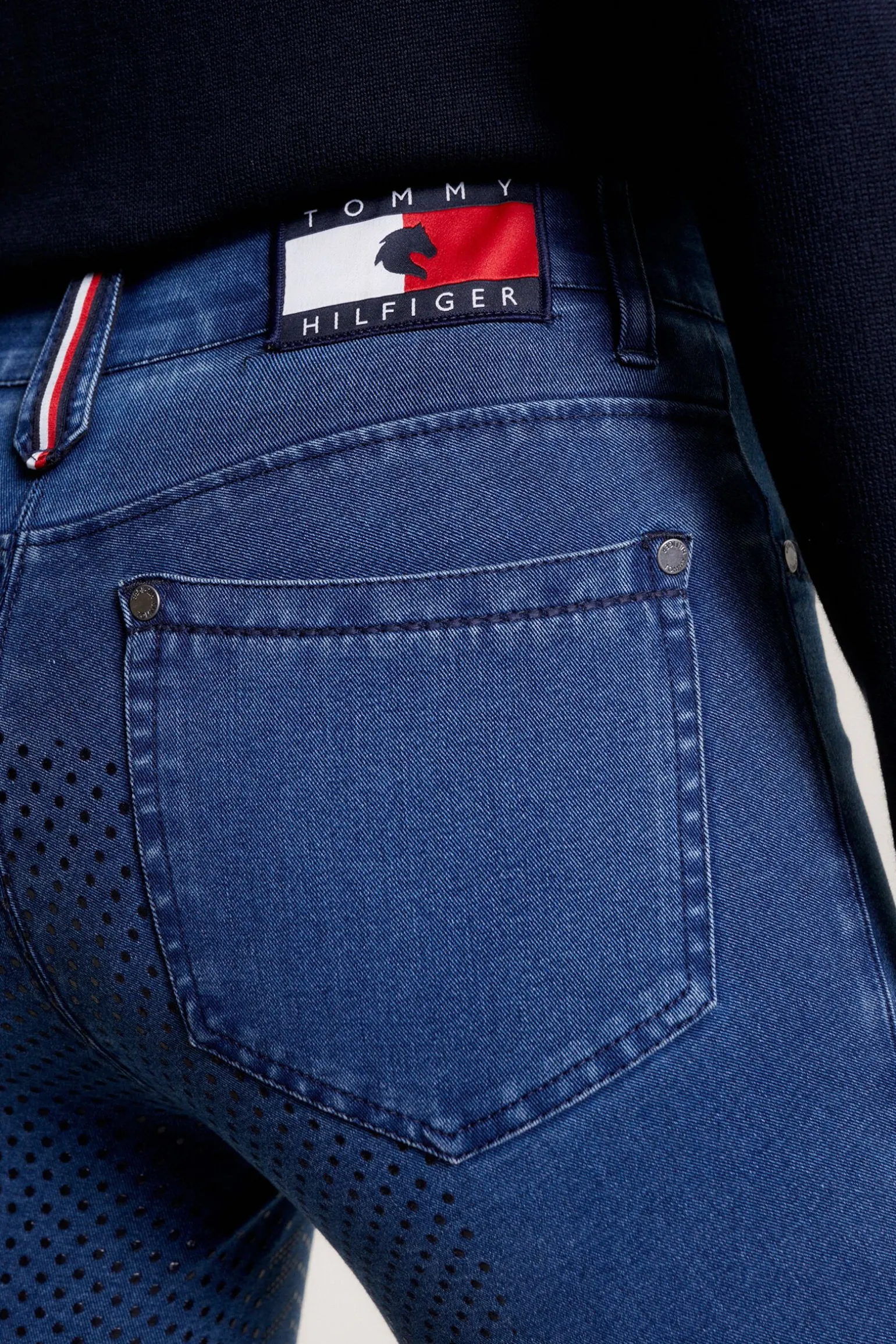 Tommy Hilfiger Equestrian Queens Denim Full Grip Ridebukse