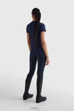 Tommy Hilfiger Equestrian Crest Rhinestone Performance t-skjorte til dame